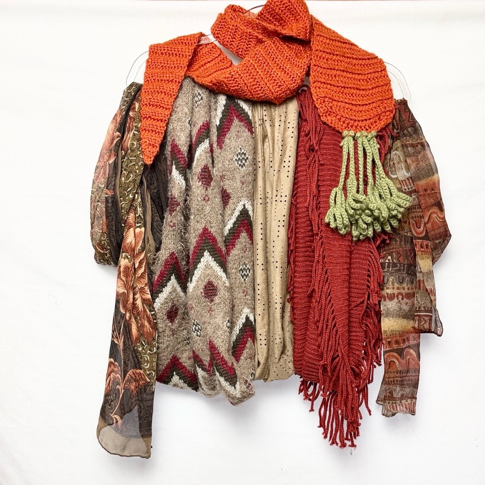 Orange 🍊🥕 Earth Tones Fall Colors Mixed Random Scarf Collection
